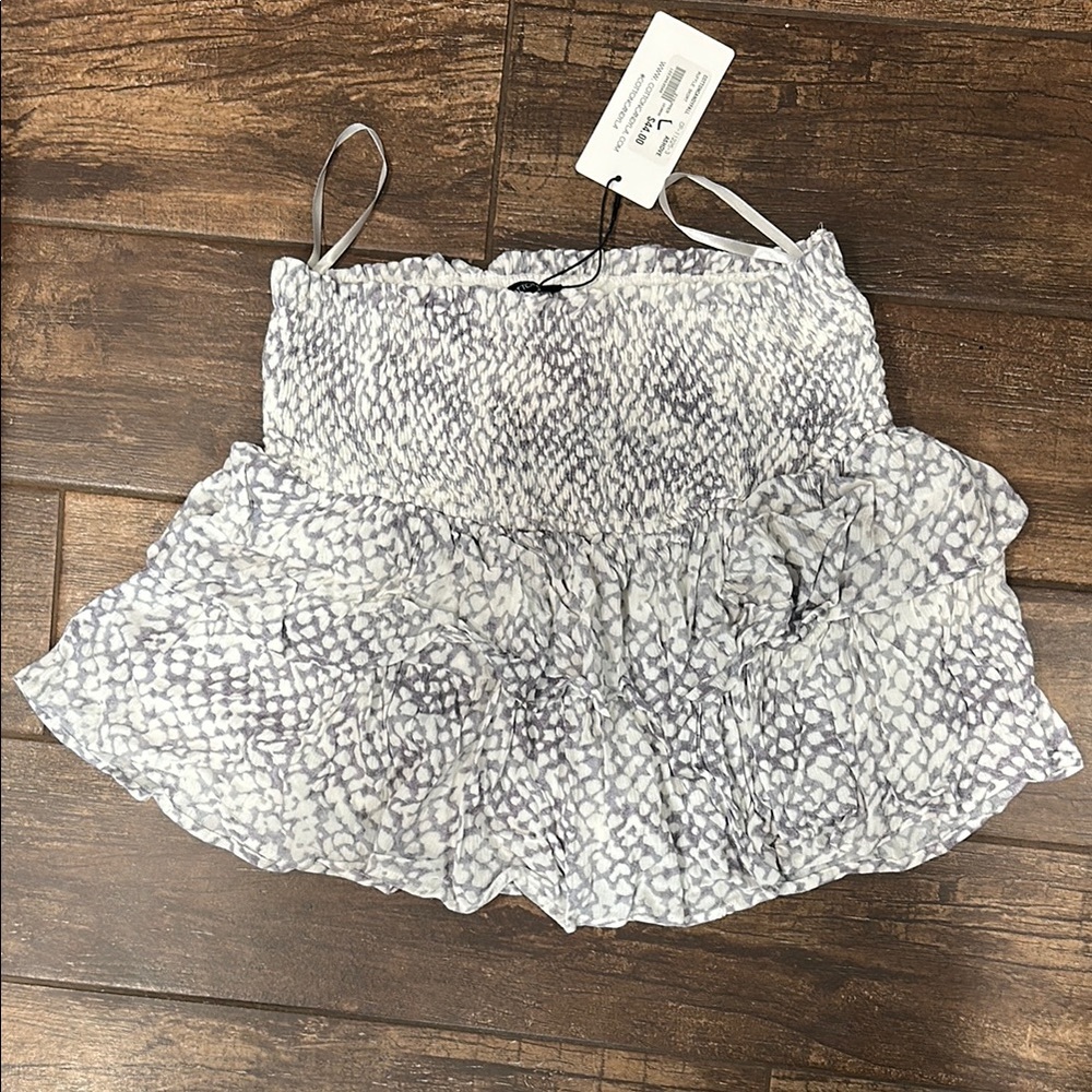Cotton Candy Black and White Smocked Bubble Mini Skirt